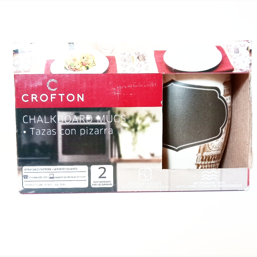 NEW Crofton Chalkboard Mugs Set of 2